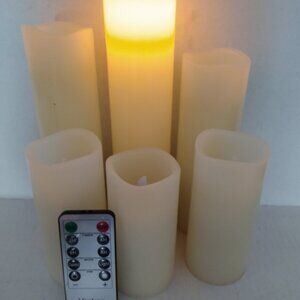 Flameless Candles Battery Operated Real Wax Pillar LED Candle W/Remote By Vinkor